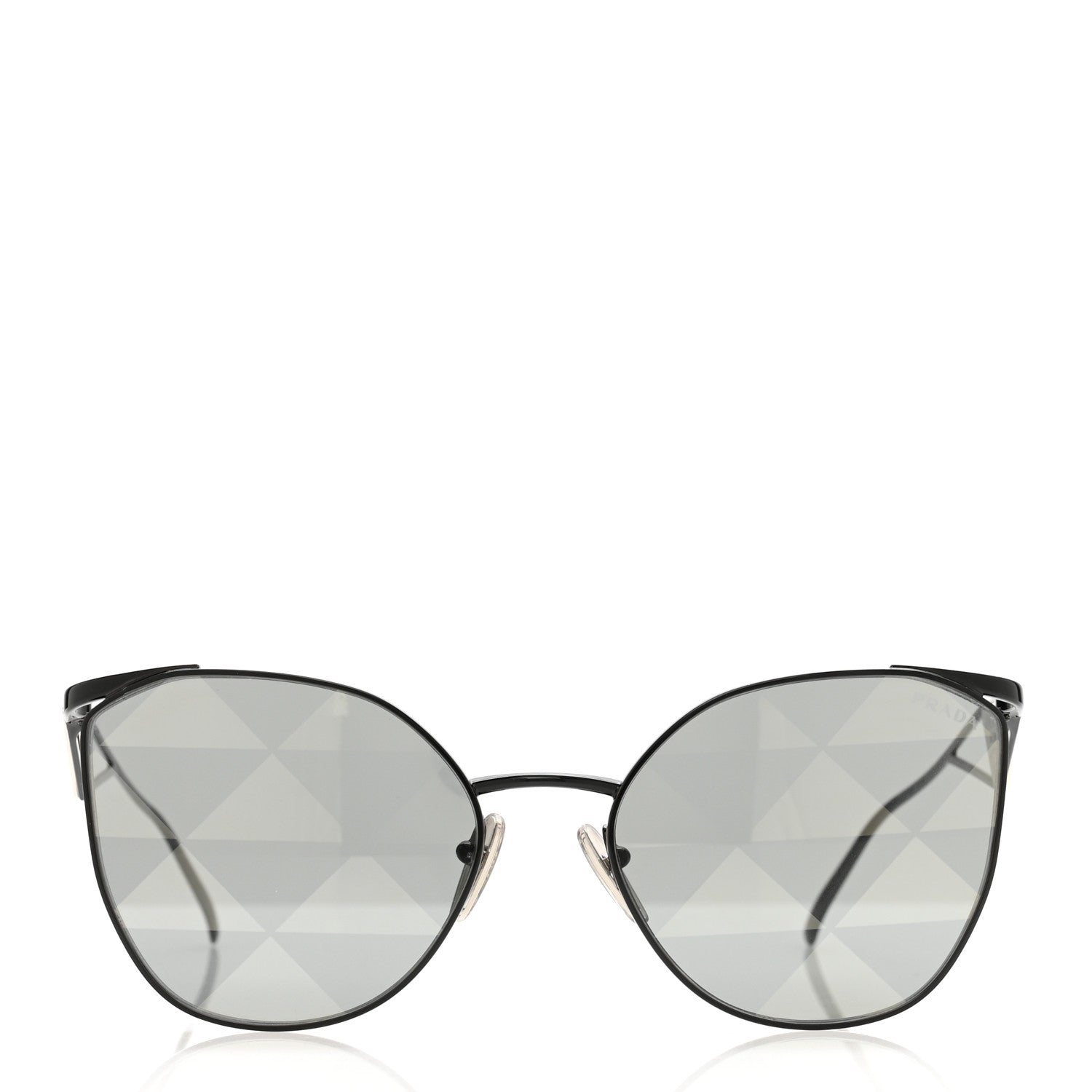 Prada Metal Symbole Triangle Logo Sunglasses SPR 50Z Black Grey 2 of 7
