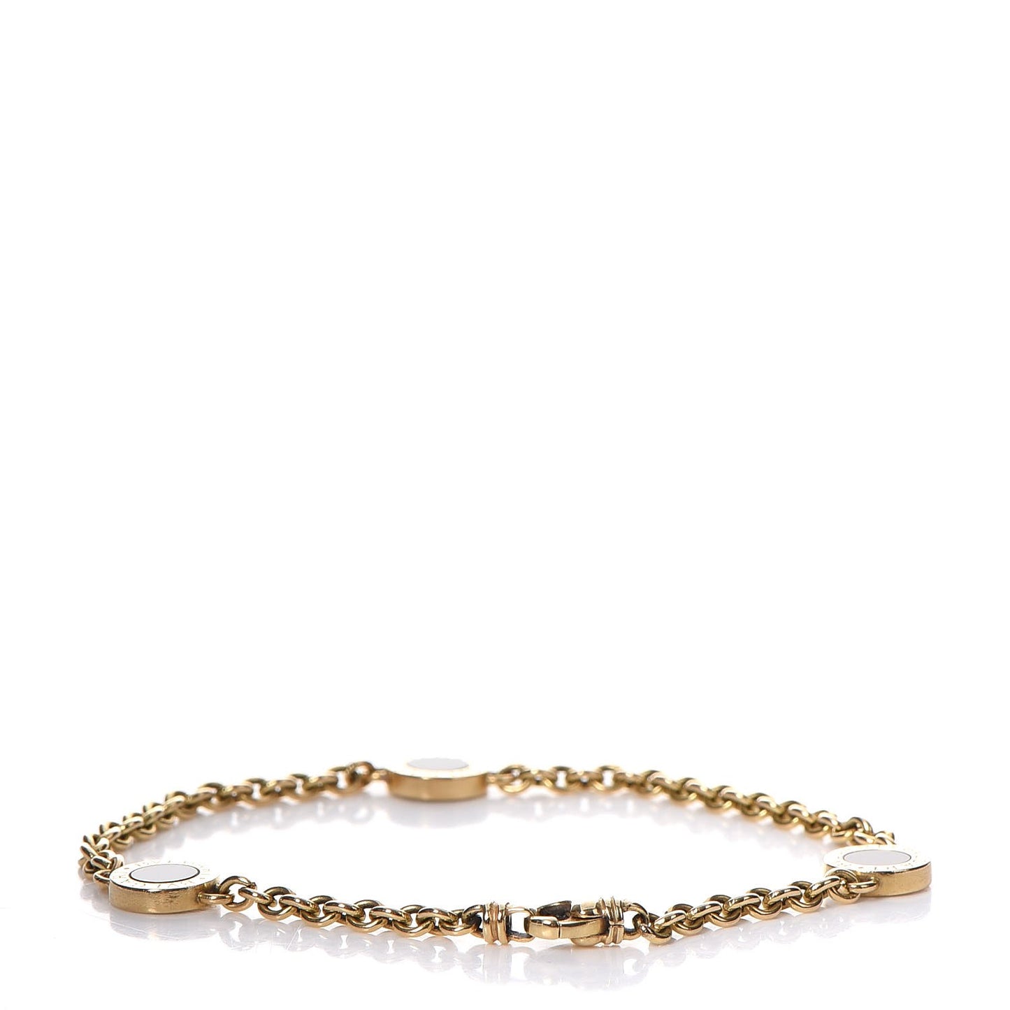 18K Yellow Gold Onyx BVLGARI BVLGARI Station Bracelet