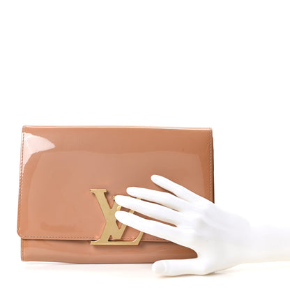 Louis Vuitton Patent Louise New Sobe Clutch Rose Velours 2 of 9