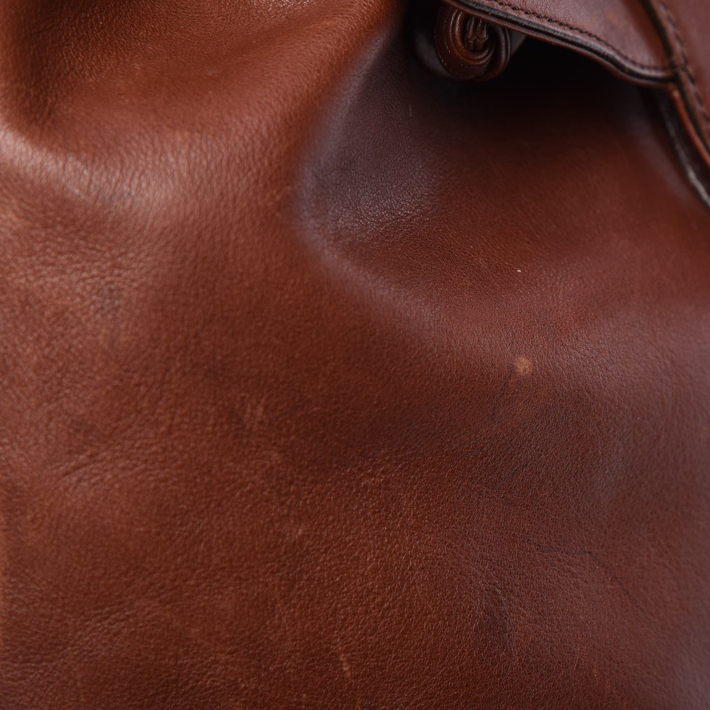Calfskin Drawstring Backpack Brown