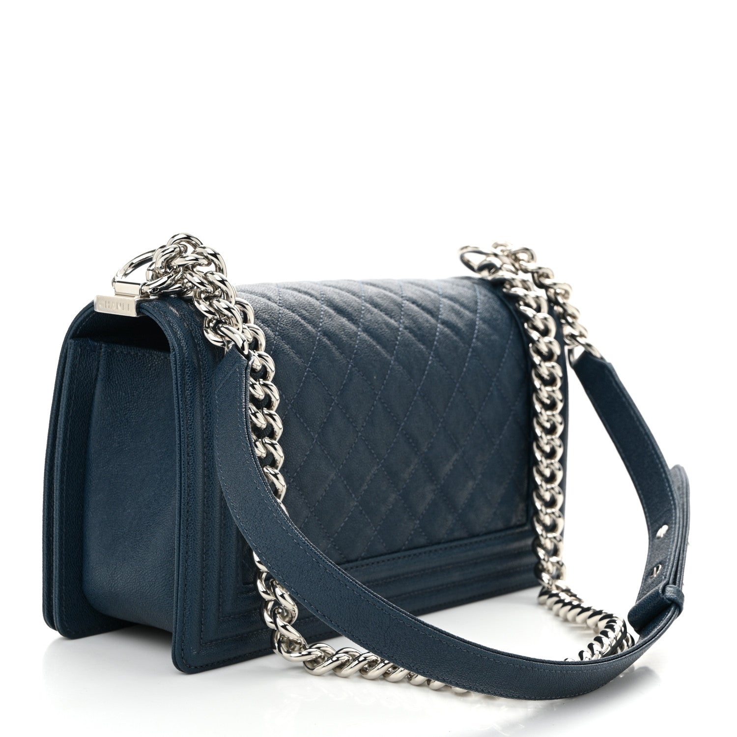 Chanel Caviar Quilted Medium Boy Flap Dark Blue 3 of 10