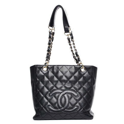 Chanel Caviar Quilted Petit Shopping Tote PST Black 1 of 8