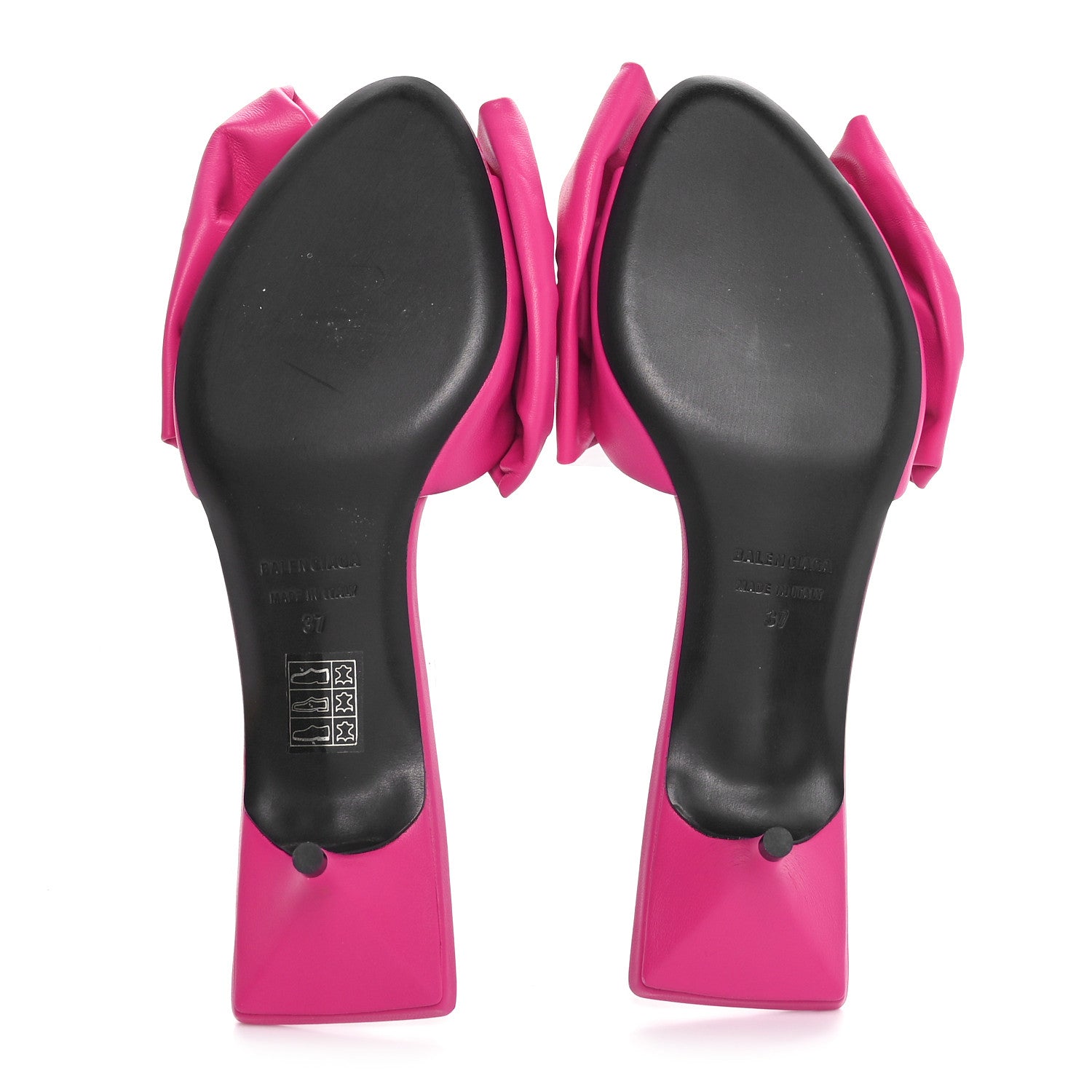 Balenciaga Soft Nappa Square Knife Bow Mule Sandals 37 Magenta Pink 6 of 10