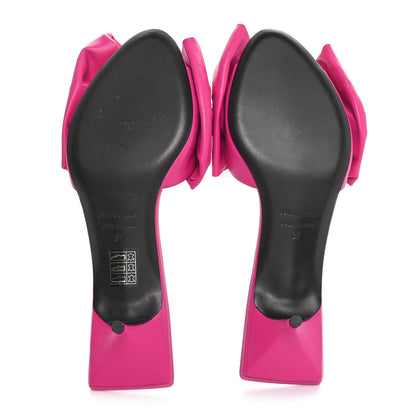 Balenciaga Soft Nappa Square Knife Bow Mule Sandals 37 Magenta Pink 6 of 10
