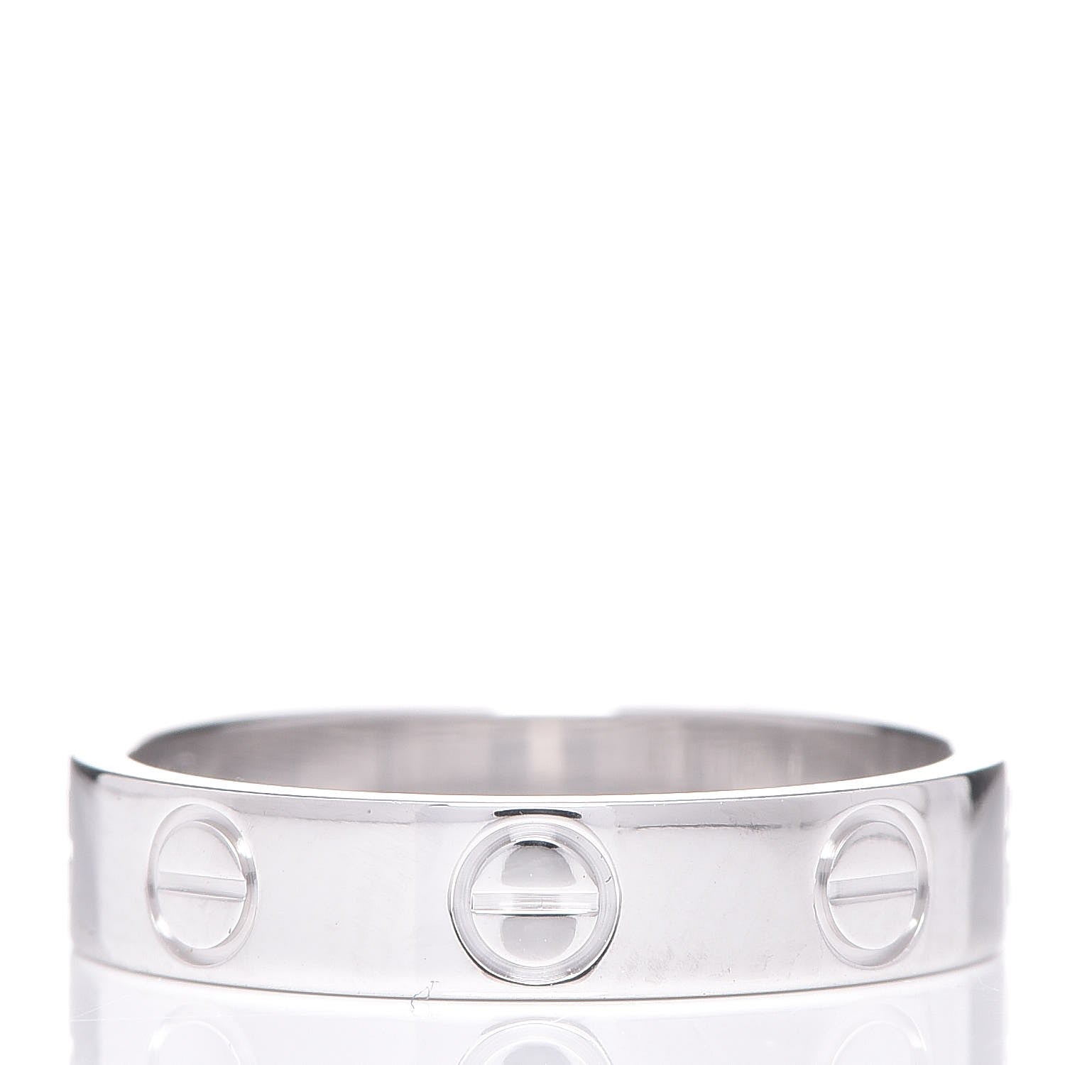 Cartier 18K White Gold 3.5mm LOVE Wedding Band Ring 47 4 3 of 4