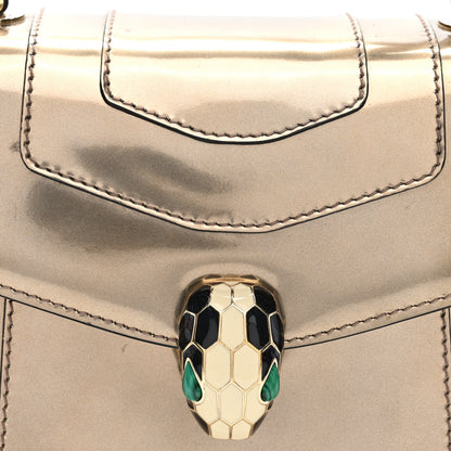 Bulgari Metallic Calfskin Serpenti Forever Top Handle Bronze 7 of 9