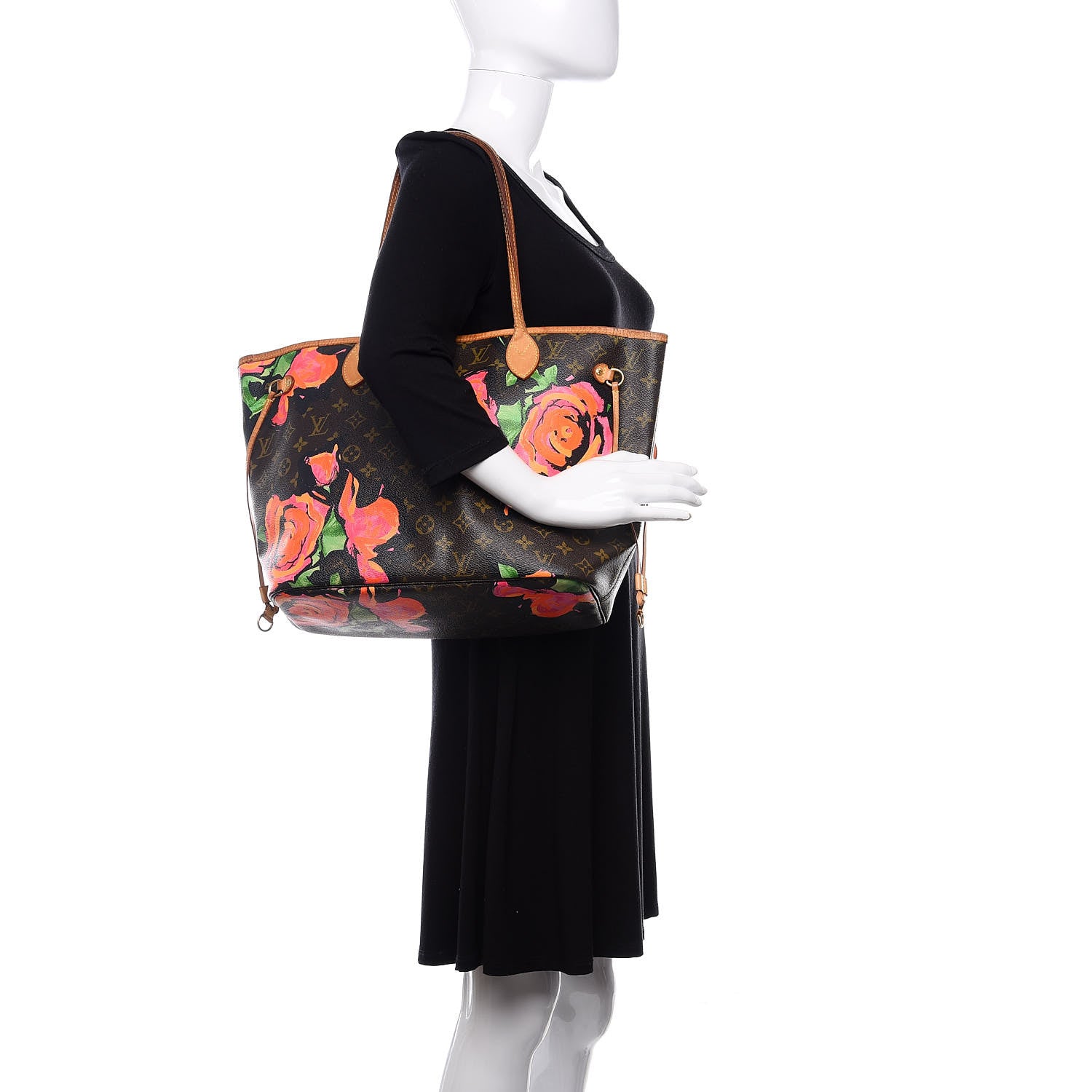 Louis Vuitton Monogram Roses Neverfull MM 2 of 12