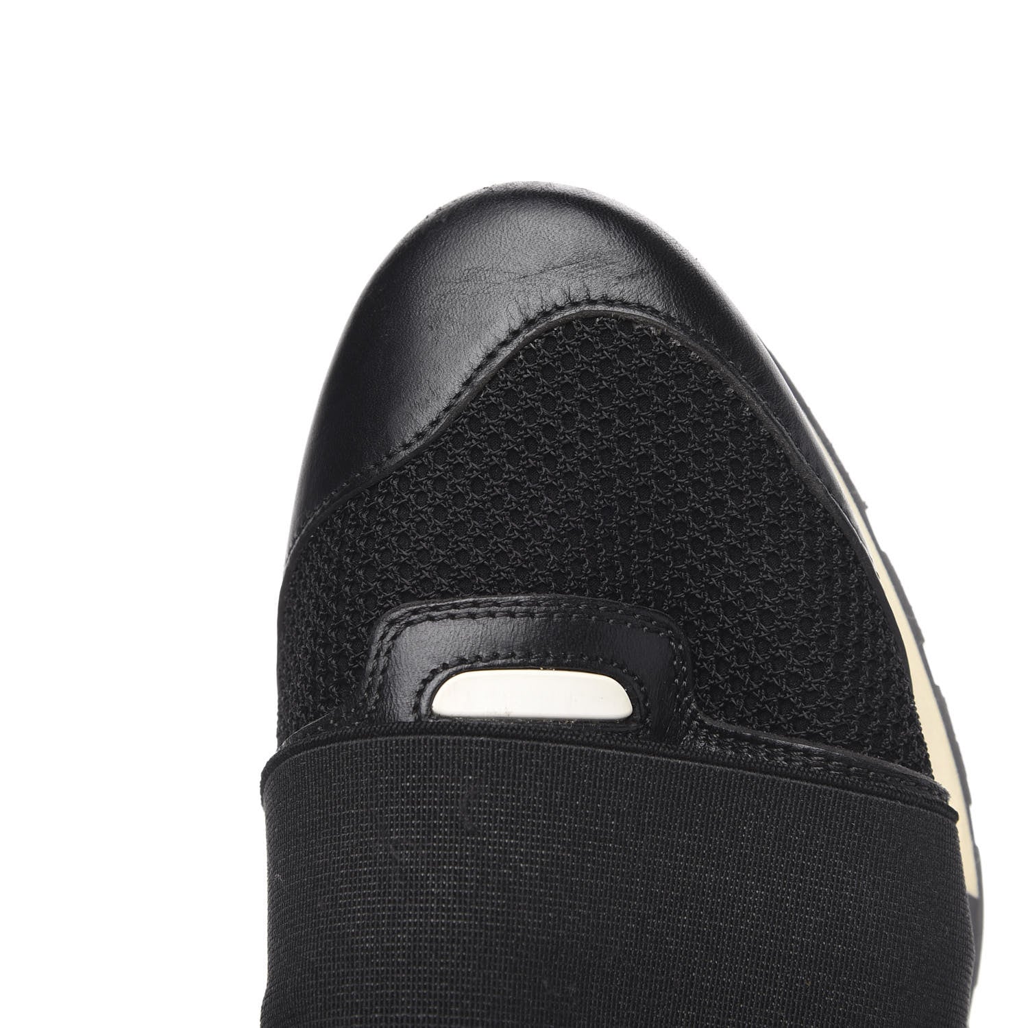 Balenciaga Mesh Calfskin Neoprene Suede Womens Race Runner Sneakers 39 Black 8 of 8