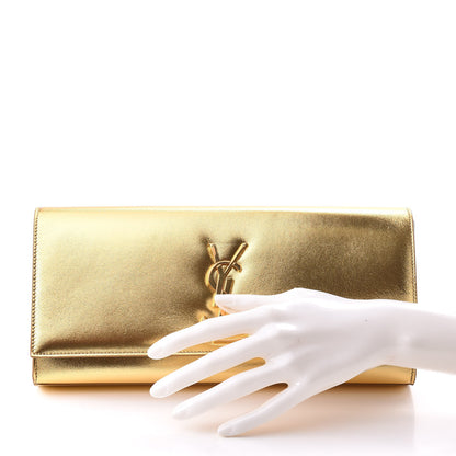 Saint Laurent Metallic Calfskin Monogram Cassandre Clutch Ciad 2 of 10
