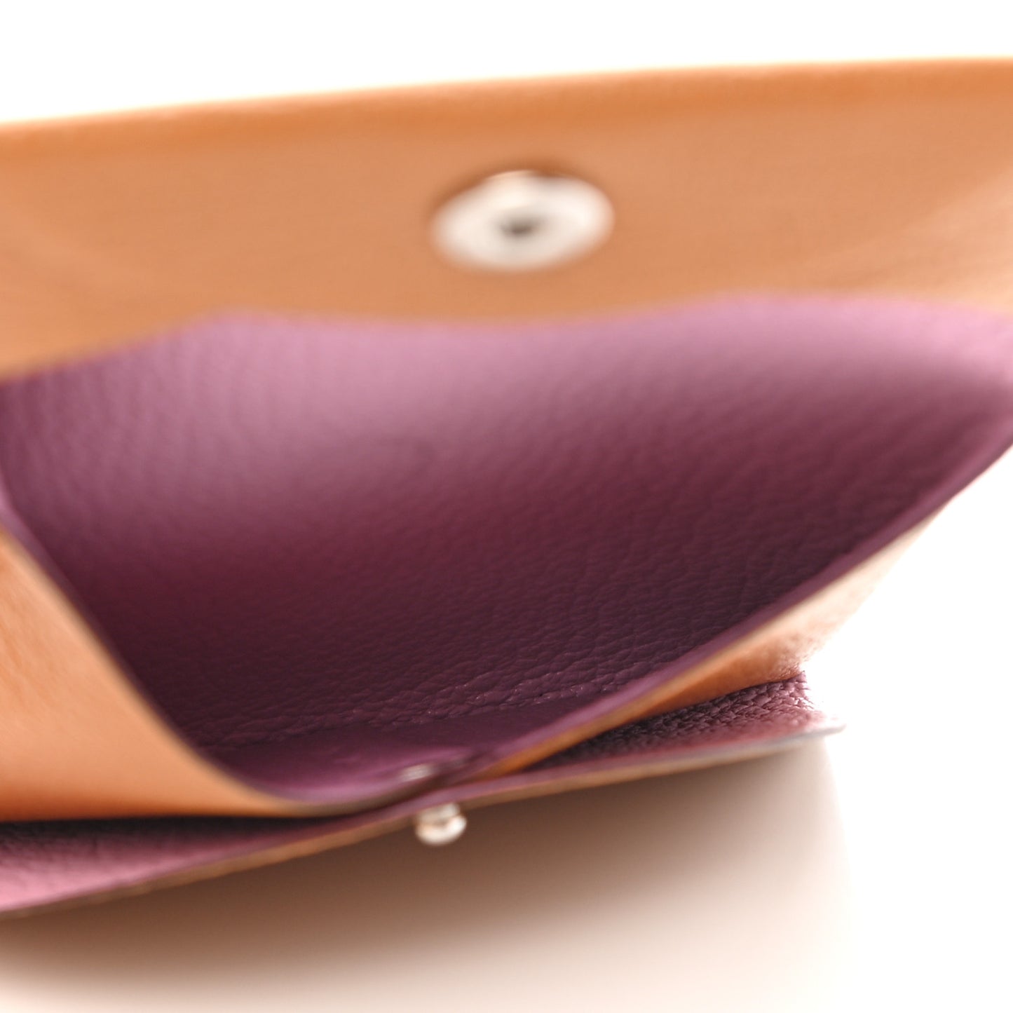 Chevre Mysore Bastia Verso Coin Purse Caramel Mauve Sylvestre