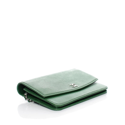 Chanel Caviar Sevruga Wallet on Chain WOC Green 4 of 8