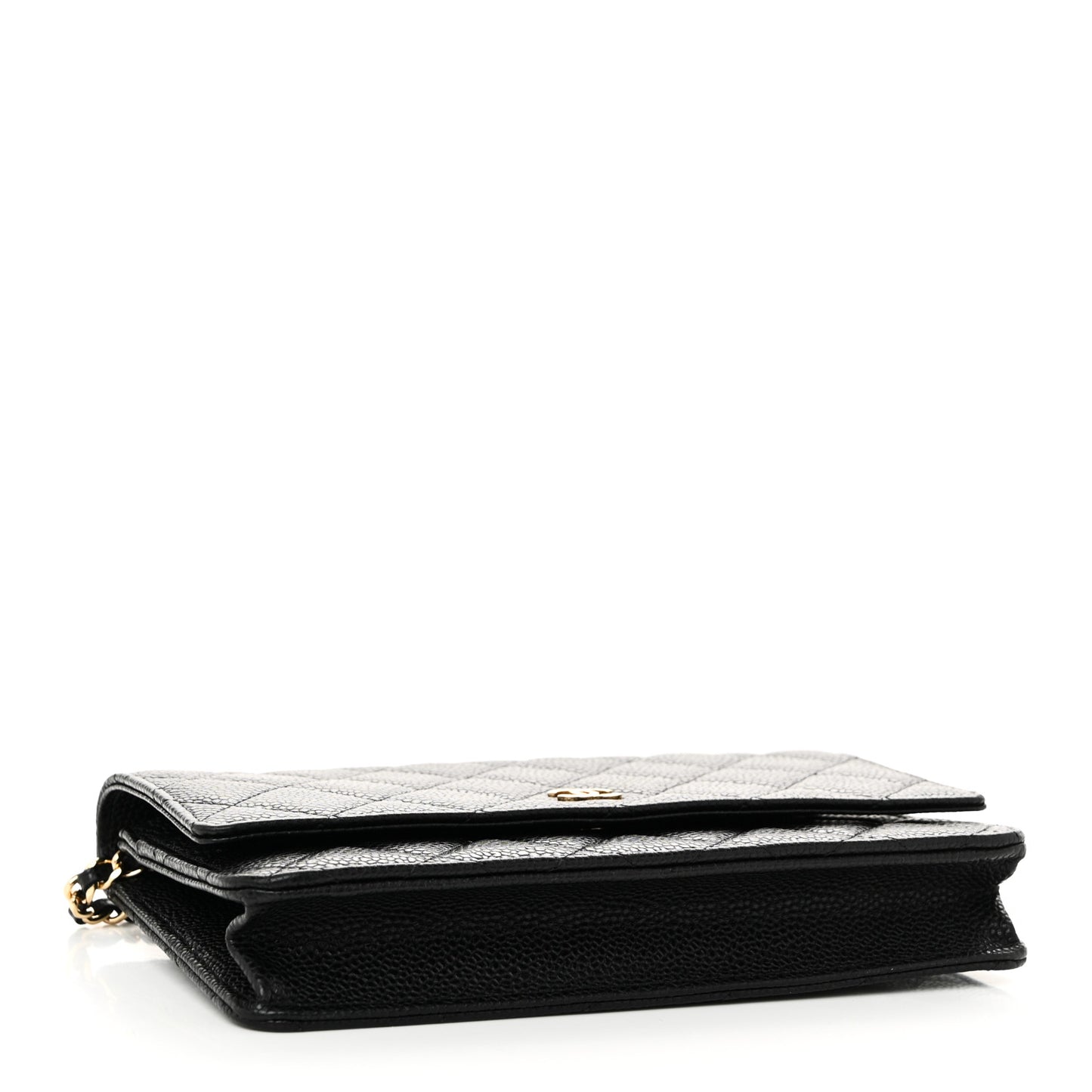 Caviar Quilted Wallet on Chain WOC Black