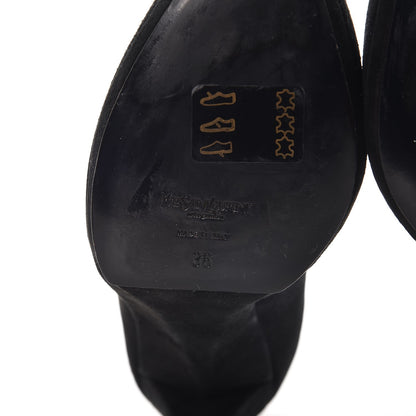 Saint Laurent Suede Pointed Toe Platform Pumps 36 Black 8 of 10