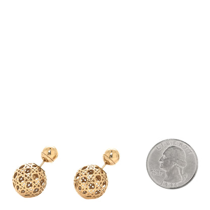 Christian Dior Cannage Mise En Dior Tribal Earrings Gold 2 of 4