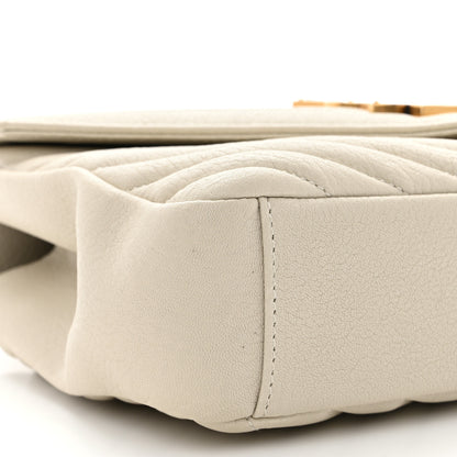 Saint Laurent Sheepskin Matelasse Chevron Monogram Medium College Bag Crema Soft 10 of 14