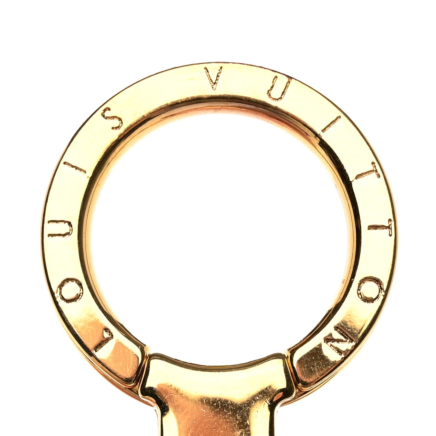 Brass Enamel Fleur De Monogram Bag Charm Chain Gold