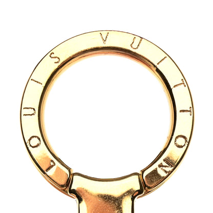 Louis Vuitton Brass Enamel Fleur De Monogram Bag Charm Chain Gold 4 of 7