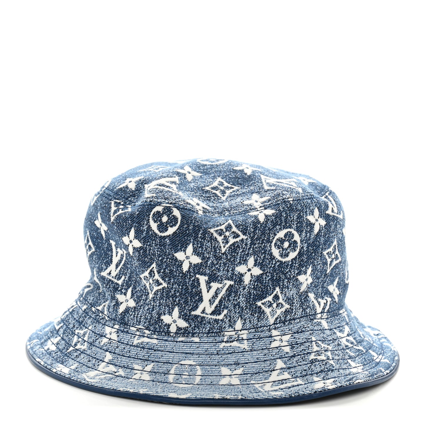 Monogram Denim Jacquard Bob Bucket Hat S Blue