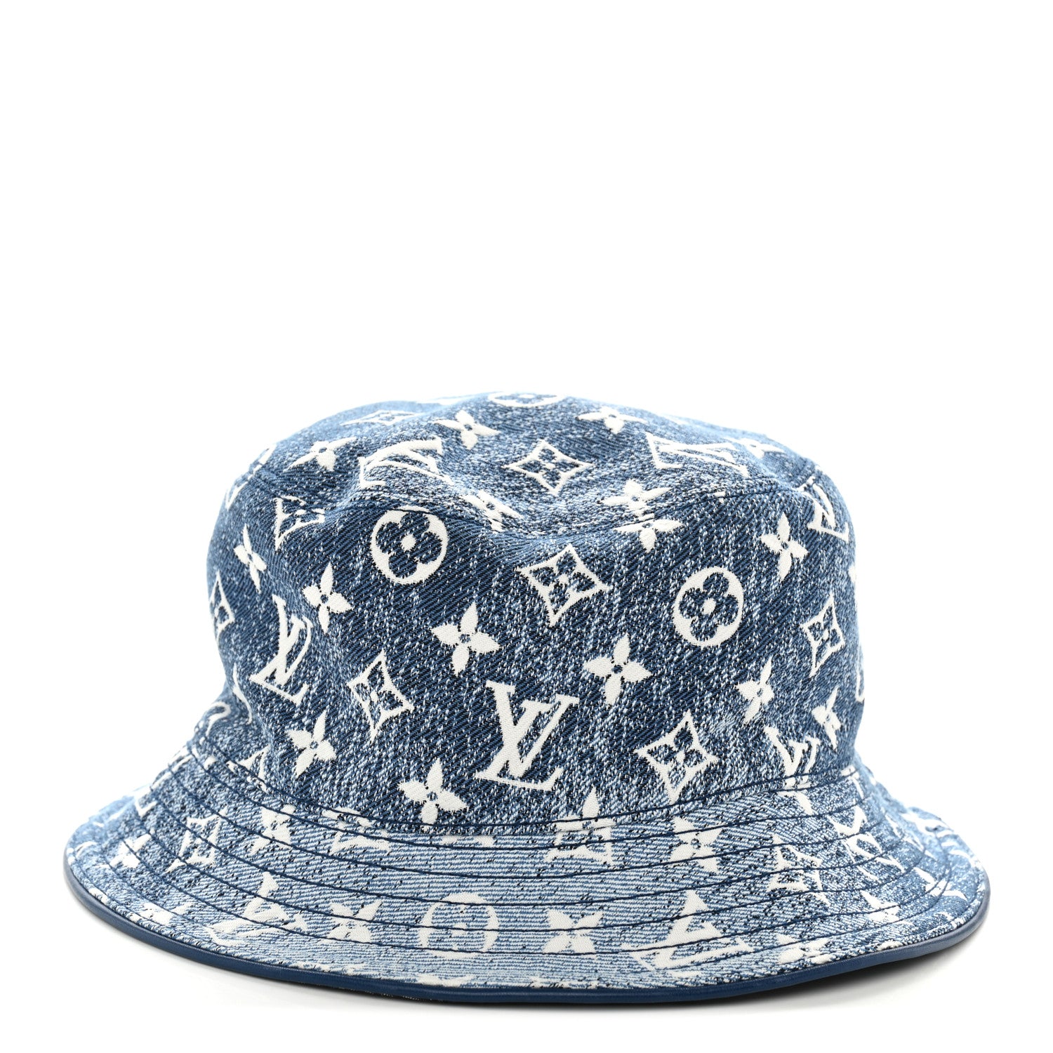 Louis Vuitton Monogram Denim Jacquard Bob Bucket Hat S Blue 4 of 8