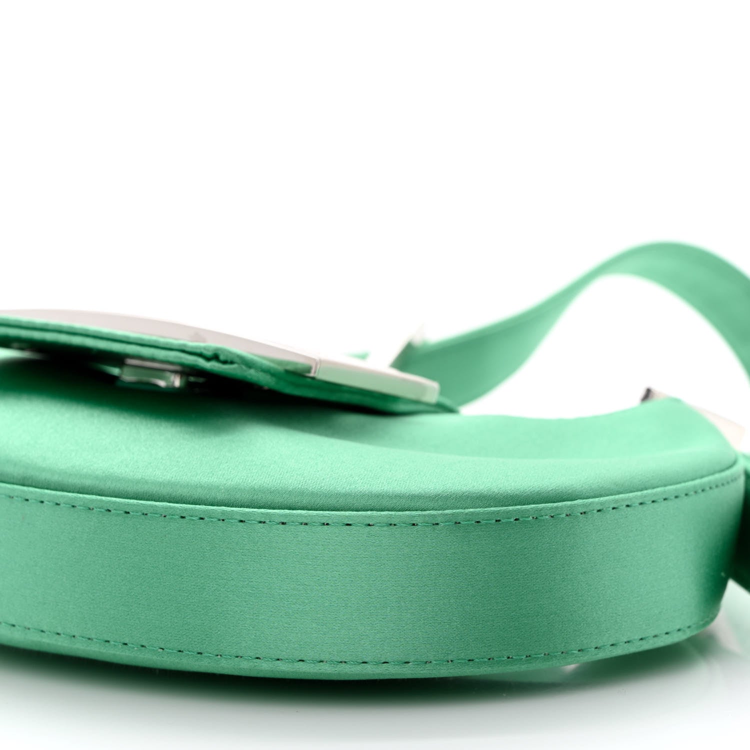 Fendi Silk Satin Mini Cookie Hobo Bag Spring Turquoise 10 of 10