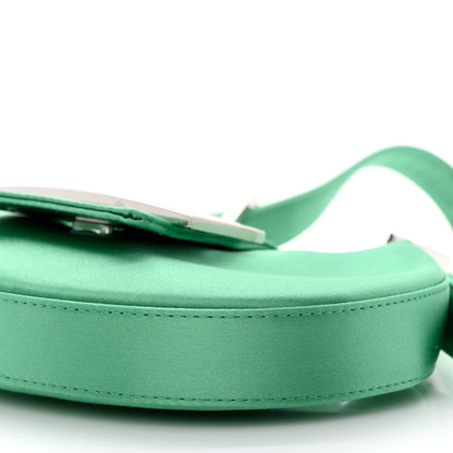 Fendi Silk Satin Mini Cookie Hobo Bag Spring Turquoise 10 of 10