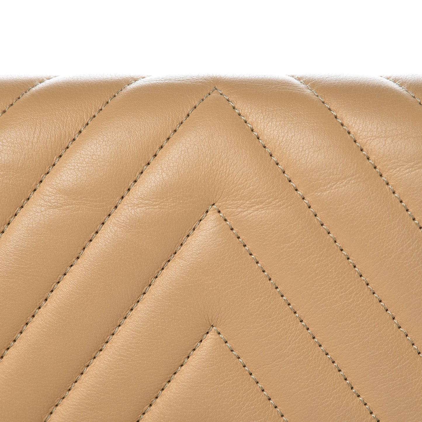 Calfskin Chevron Quilted Boy Convertible Clutch Flap Beige