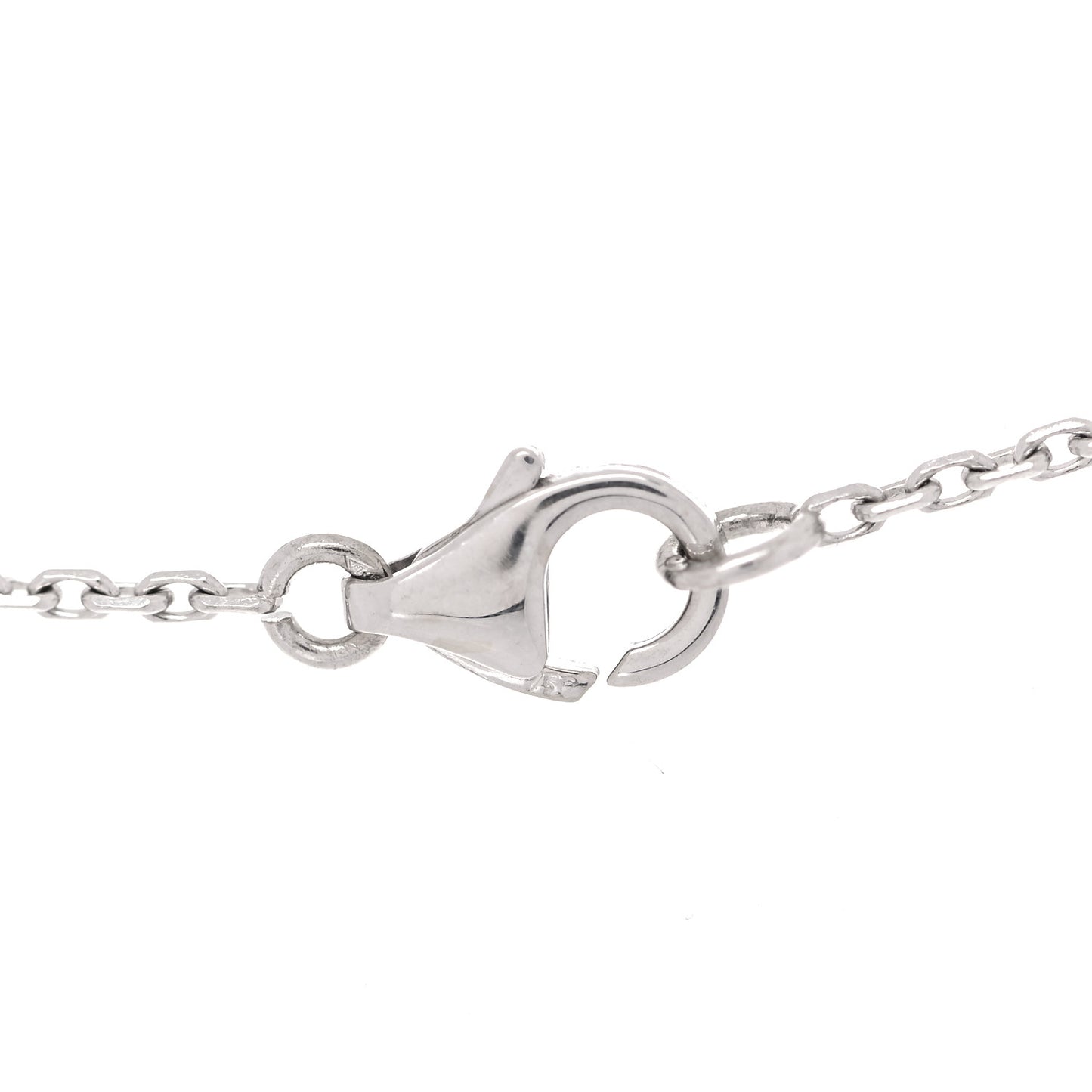 18K White Gold Mother of Pearl Vintage Alhambra Pendant Necklace
