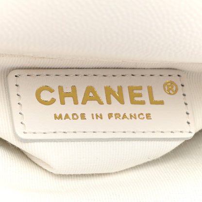 Chanel Caviar School Memory Mini Top Handle Flap White 6 of 9