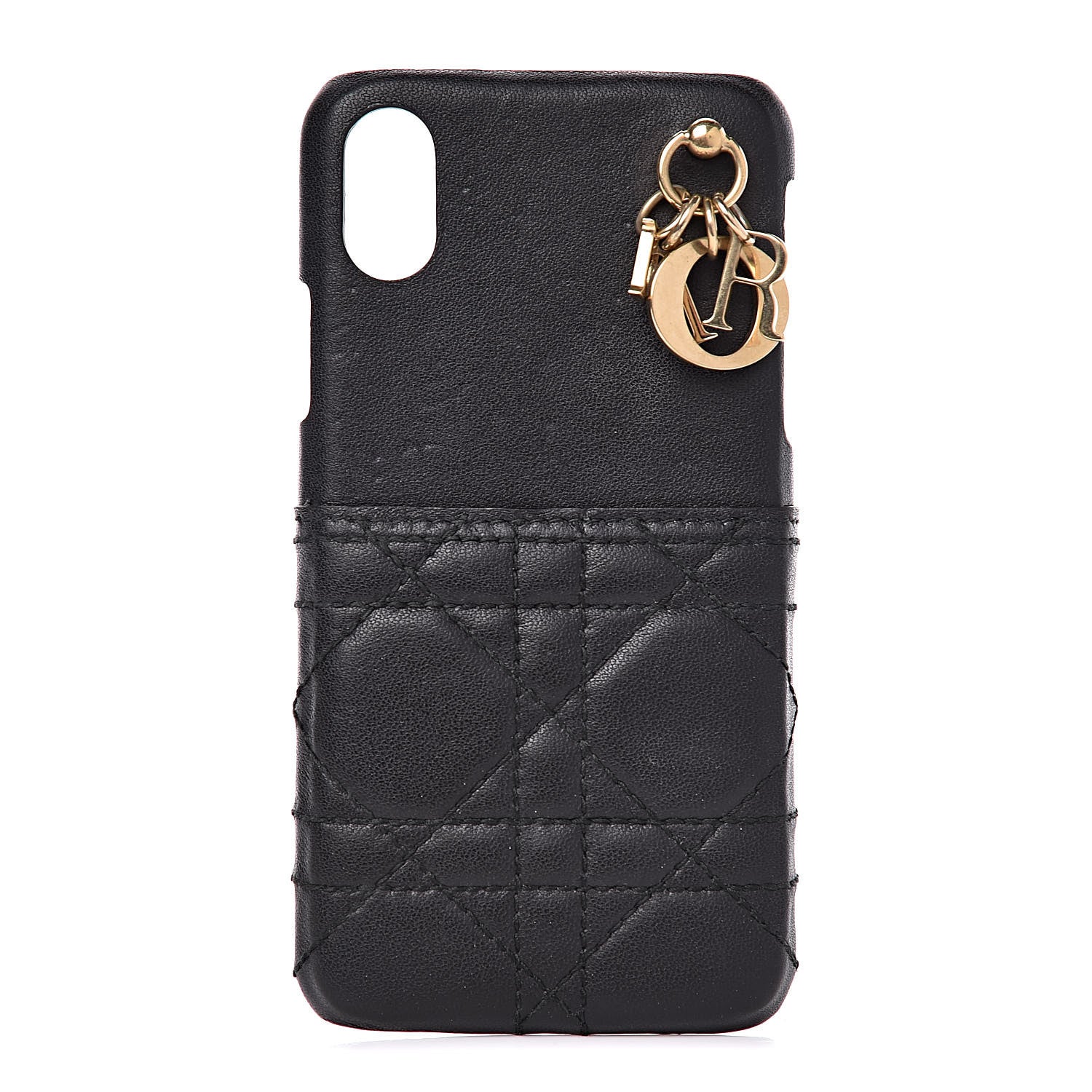 Christian Dior Lambskin Cannage Lady Dior Tech iPhone X XS Case Black 1 of 9