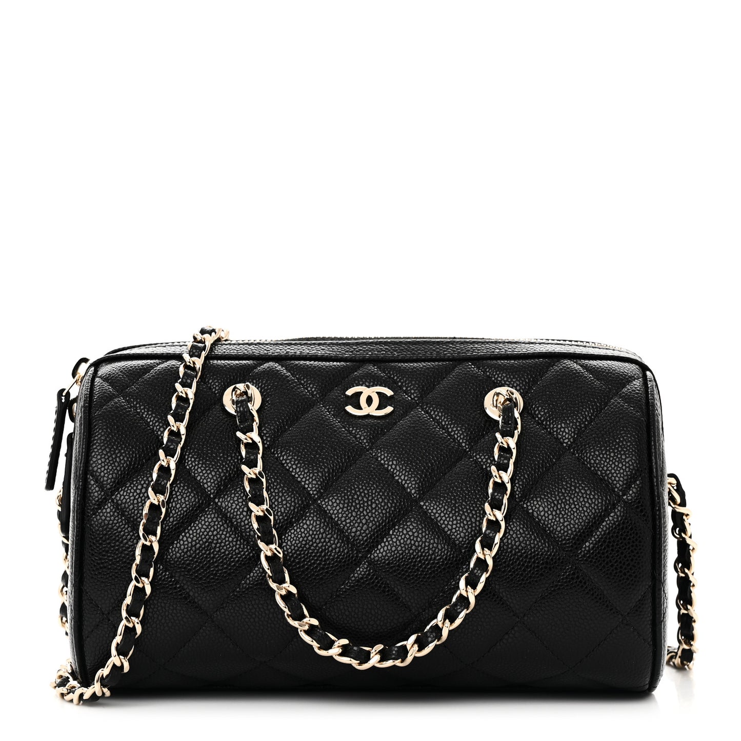 Caviar Quilted Classic Clutch with Chain Black
