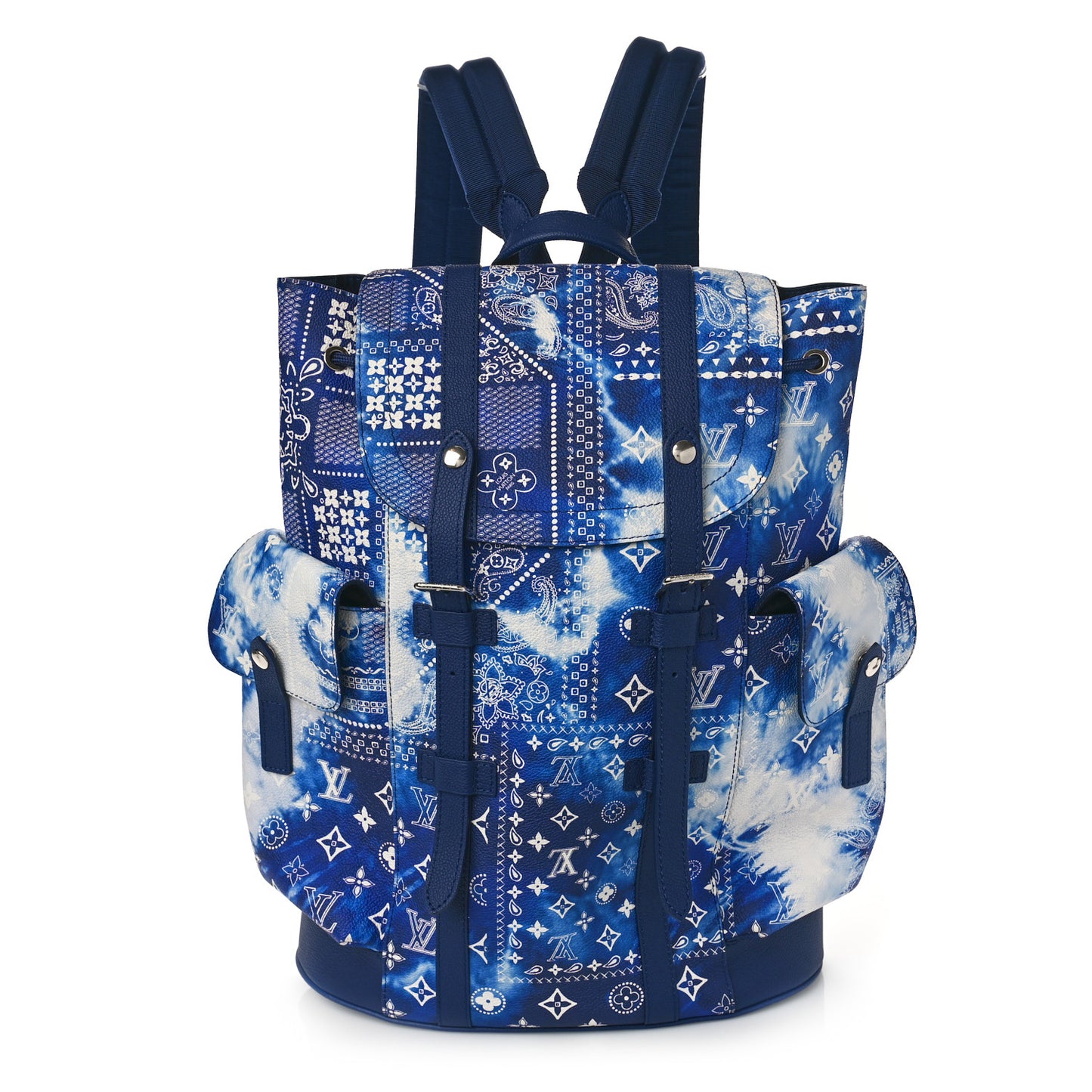 Cowhide Monogram Bandana Christopher MM Backpack Blue