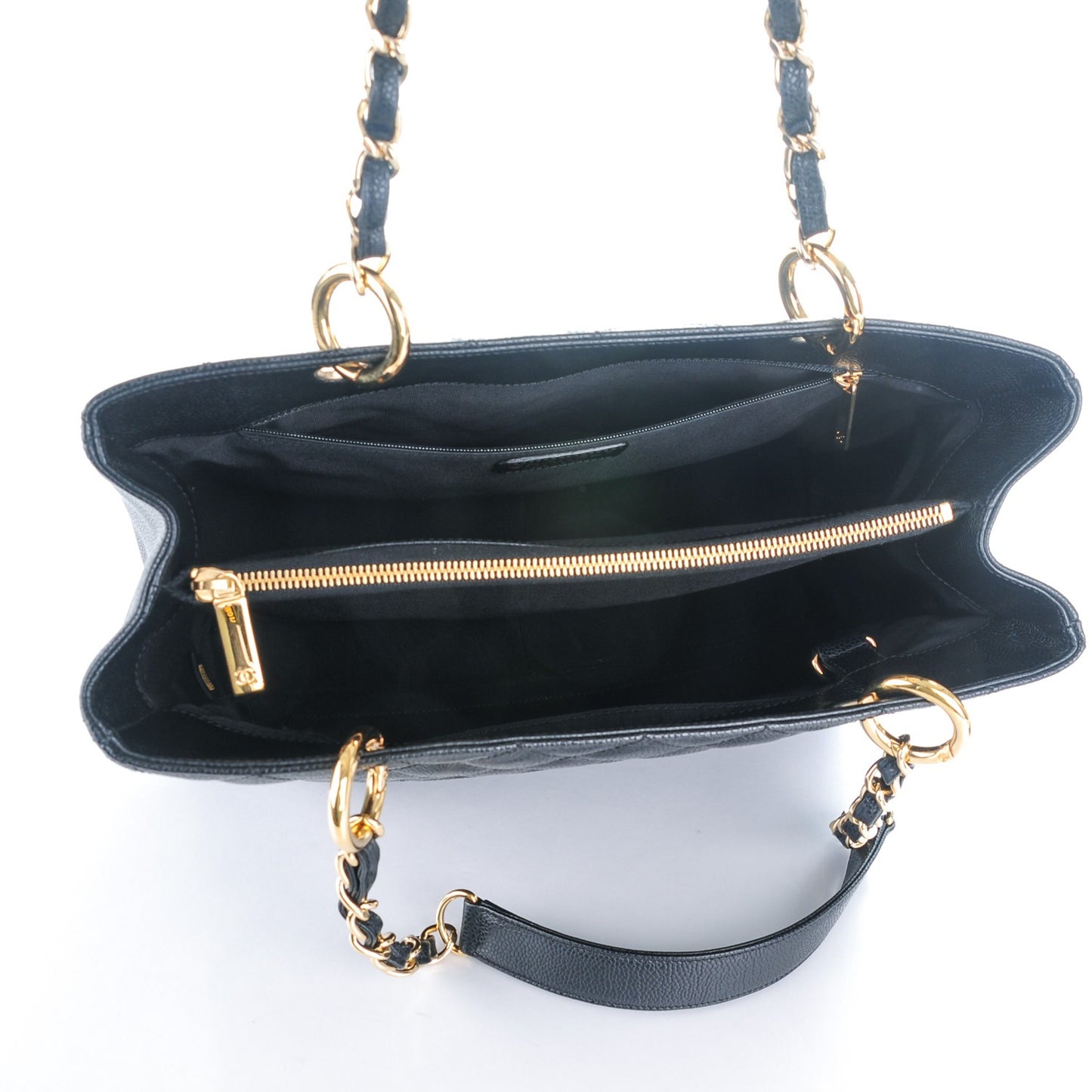 Caviar Quilted Grand Shopping Tote GST Black