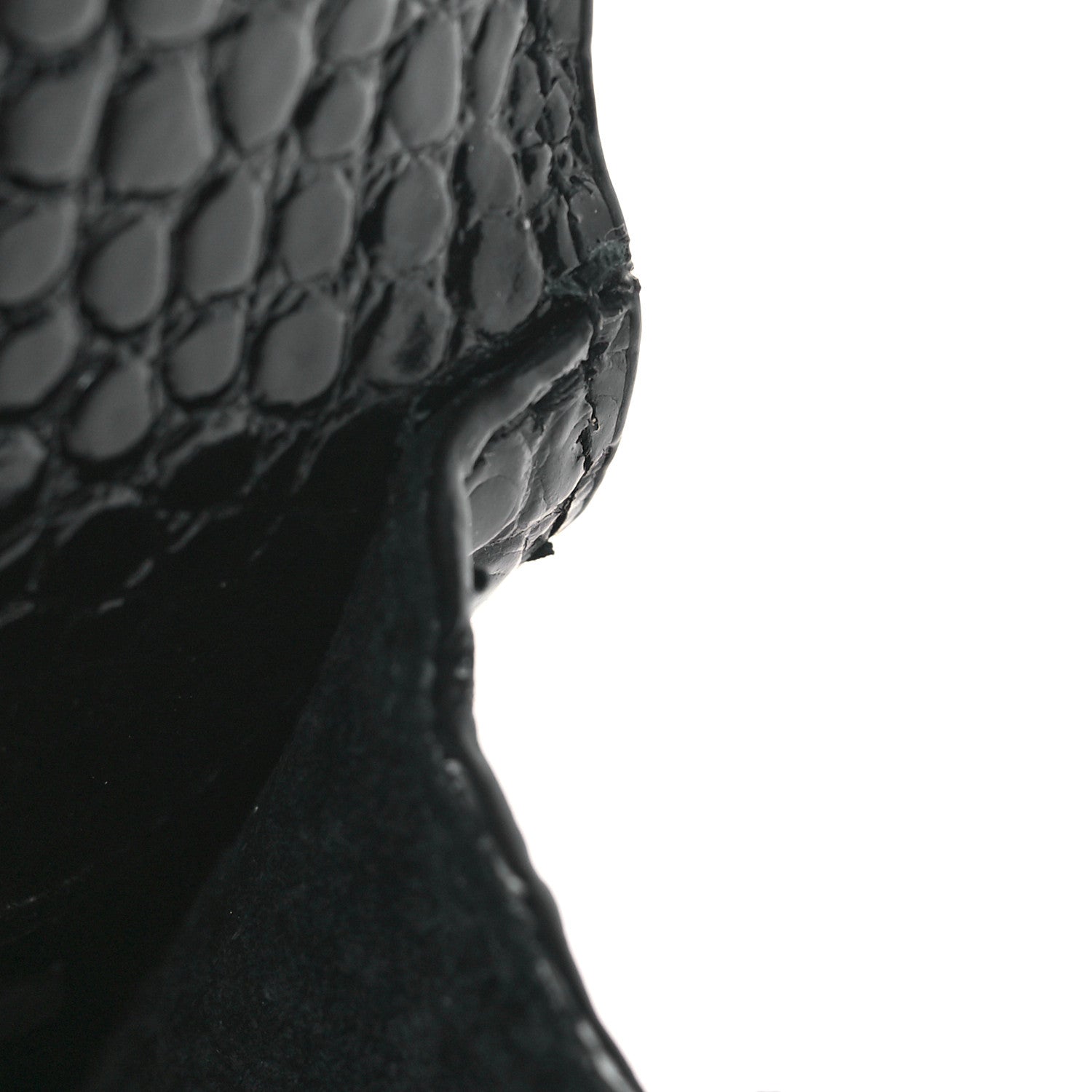 Saint Laurent Calfskin Crocodile Embossed Medium Monogram Sunset Black 10 of 10