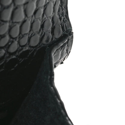 Saint Laurent Calfskin Crocodile Embossed Medium Monogram Sunset Black 10 of 10