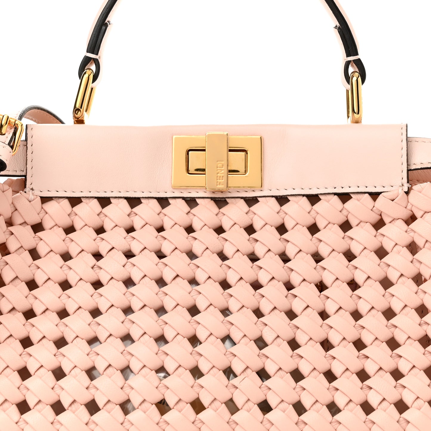 Nappa Woven Mini Peekaboo Iconic Satchel Rosa Confetto