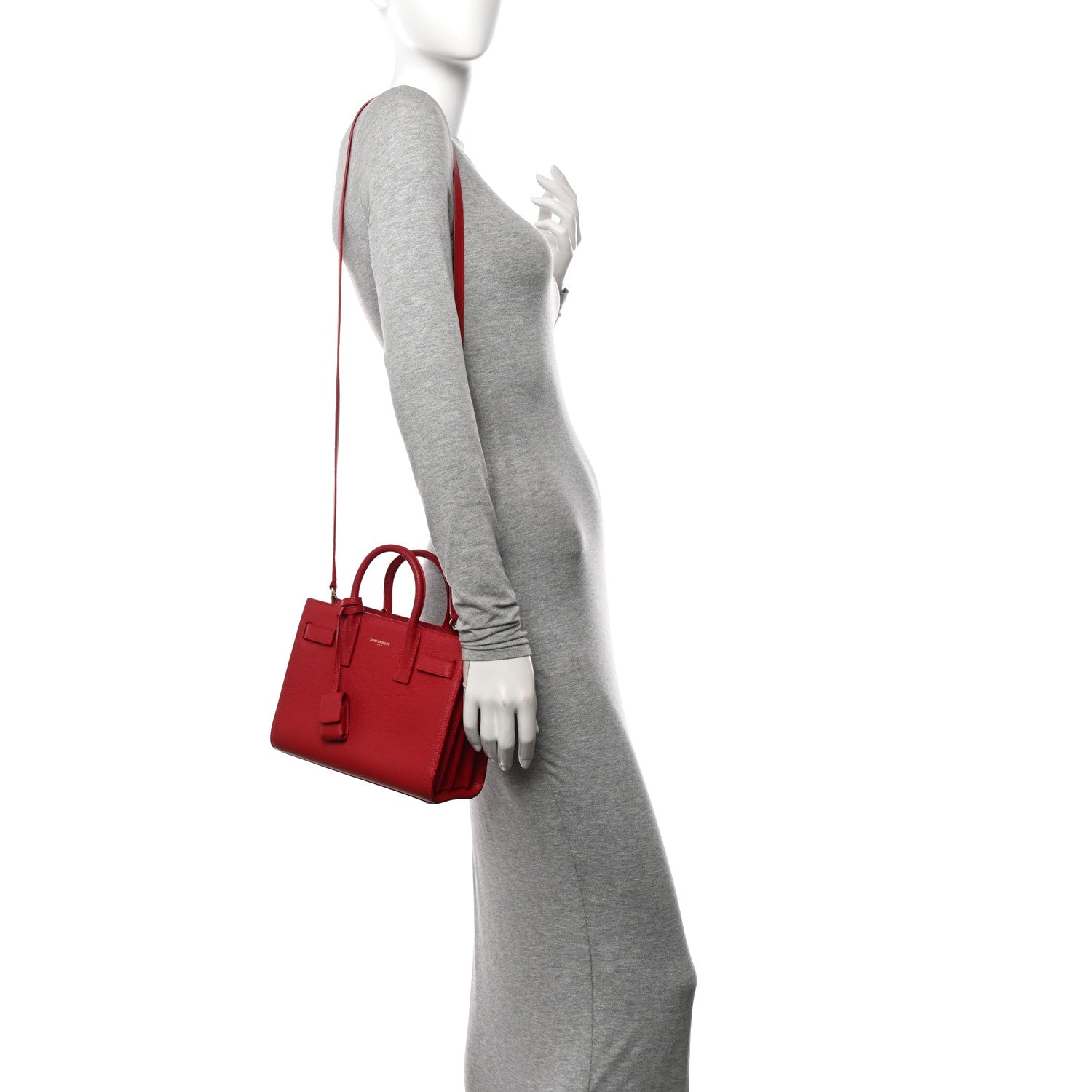 Saint Laurent Grained Calfskin Nano Sac De Jour Lipstick Red 2 of 12