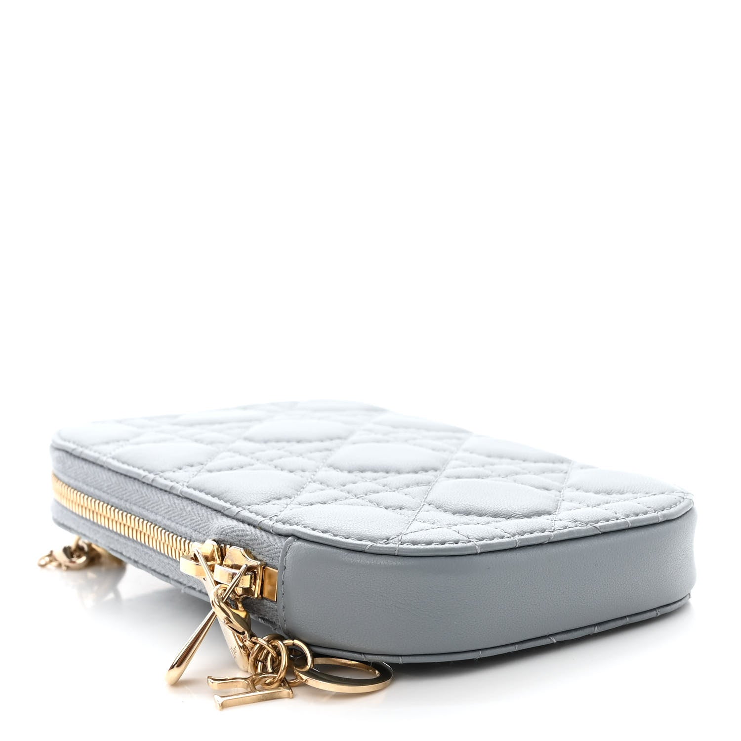 Christian Dior Lambskin Cannage Lady Dior Phone Holder Cloud Blue 4 of 10