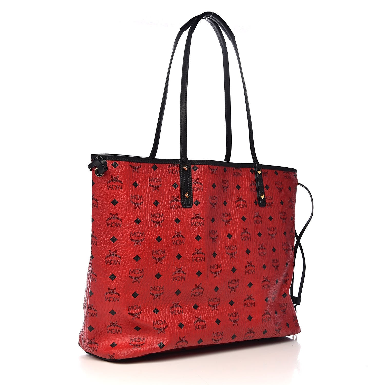 MCM Visetos Large Liz Reversible Shopper Red Black 5 of 23