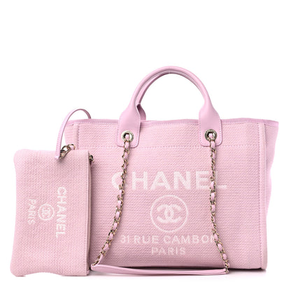 Chanel Mixed Fibers Small Deauville Tote Dark Pink 1 of 11
