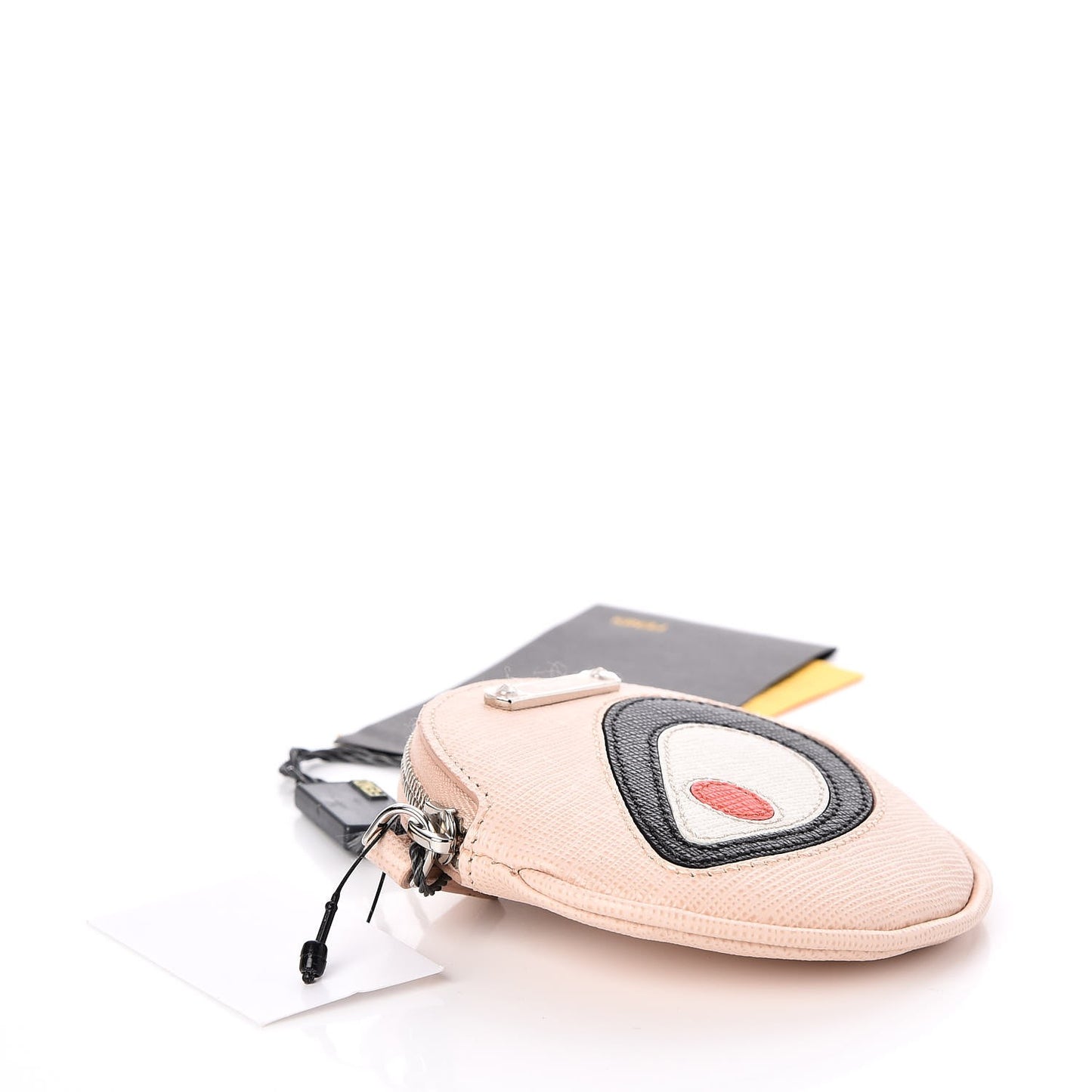 Saffiano Monster Eye Coin Purse Key Case Rosa Plaster
