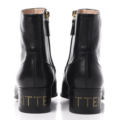Gucci Goatskin Kitten Chain Horsebit Ankle Boots 38 Black 7 of 12