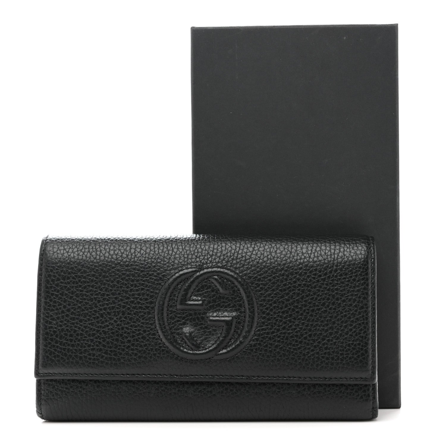 Gucci Pebbled Calfskin Large Soho Continental Wallet Black 11 of 11
