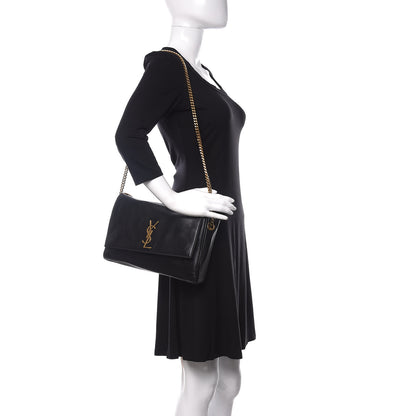 Saint Laurent Smooth Calfskin Suede Medium Reversible Monogram Kate Satchel Black 3 of 11