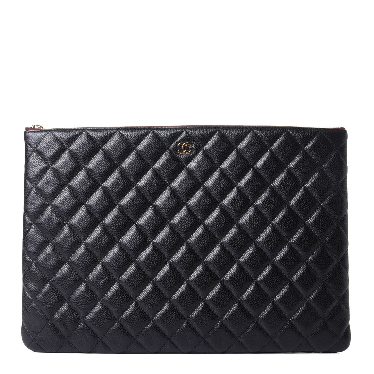 Caviar Quilted Large Cosmetic Case Black