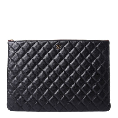 Chanel Caviar Quilted Large Cosmetic Case Black 1 of 7