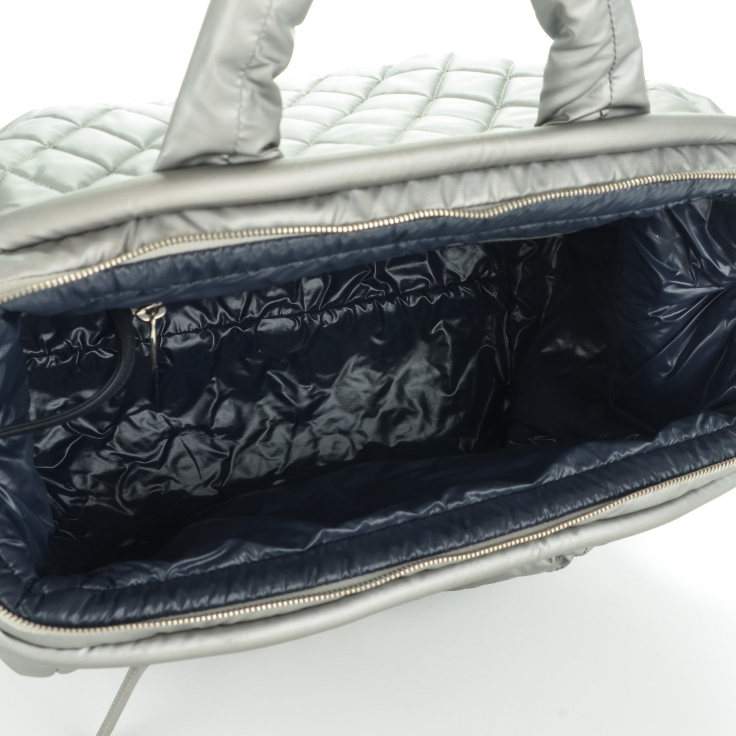 Chanel Nylon Coco Cocoon Bowler Silver 5 of 8
