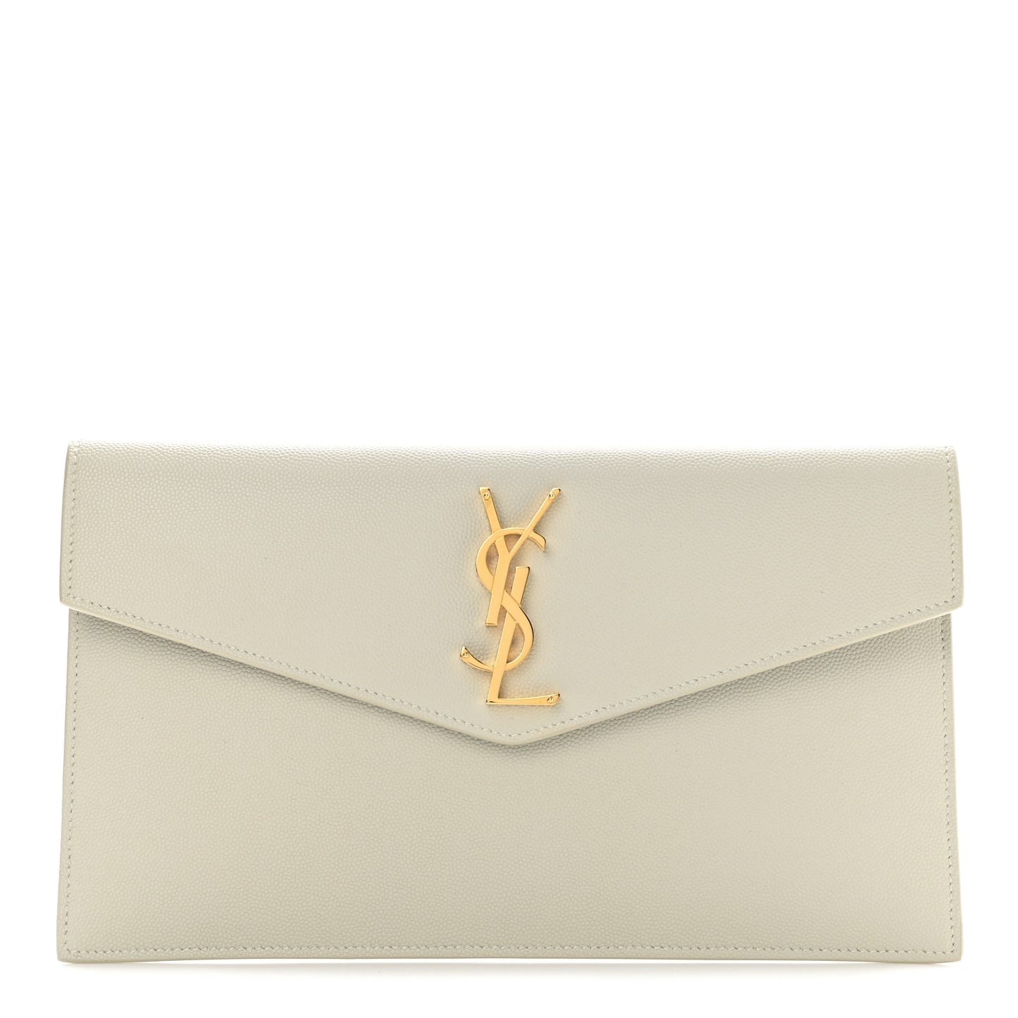 Smooth Shiny Calfskin Medium Uptown Pouch Crema Soft