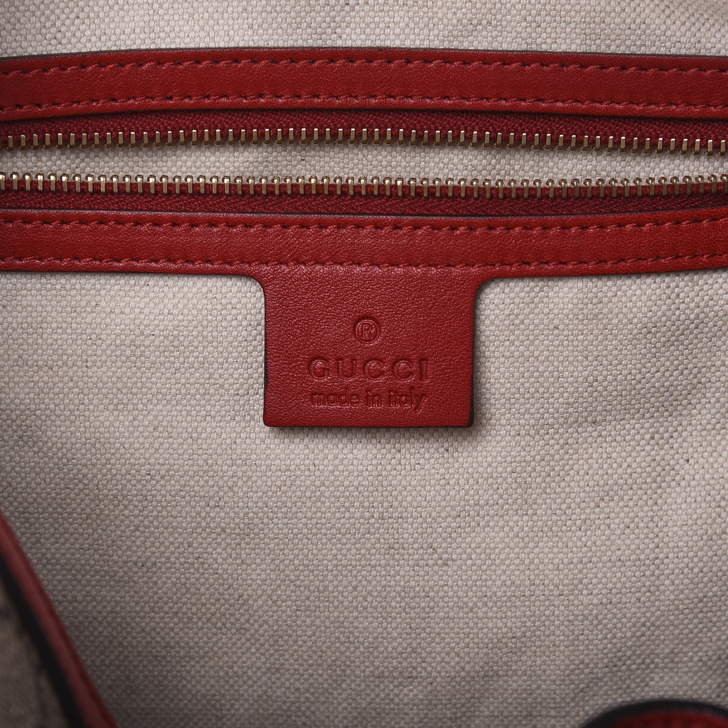 Gucci GG Supreme Monogram Calfskin Medium Nice Boston Beige Ebony Hibiscus Red 7 of 11
