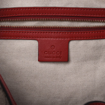 Gucci GG Supreme Monogram Calfskin Medium Nice Boston Beige Ebony Hibiscus Red 7 of 11
