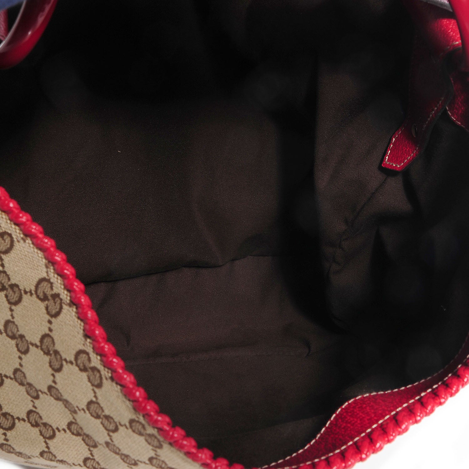 Gucci Monogram Large Horsebit Chain Hobo Red 5 of 7